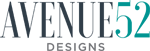 Logo for Avenue 52 Designs, with "AVENUE" in dark letters, "52" in teal, and "DESIGNS" in smaller, gray capital letters underneath.